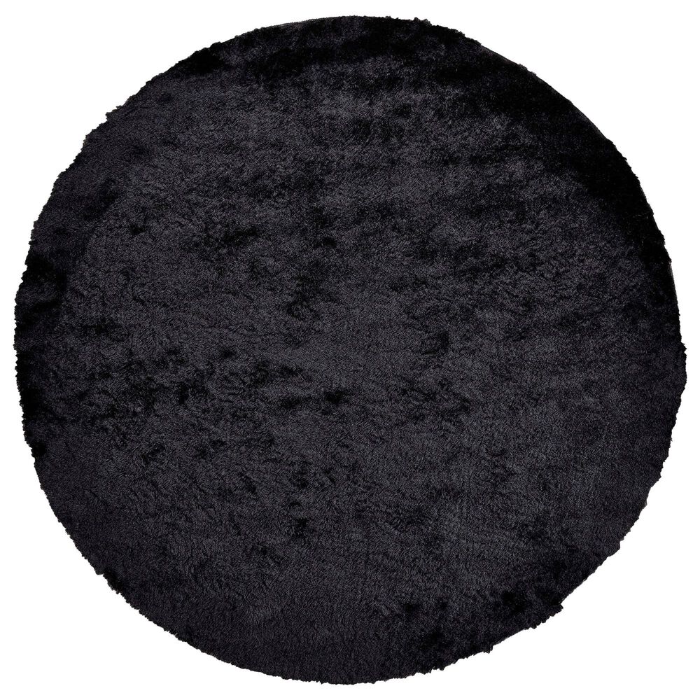 Feizy Indochine 8" Round Black Area Rug, , large