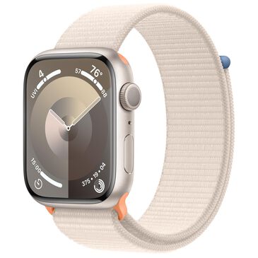 Apple Watch Series 9 GPS 45mm Starlight Aluminum Case with Starlight Sport Loop, , large