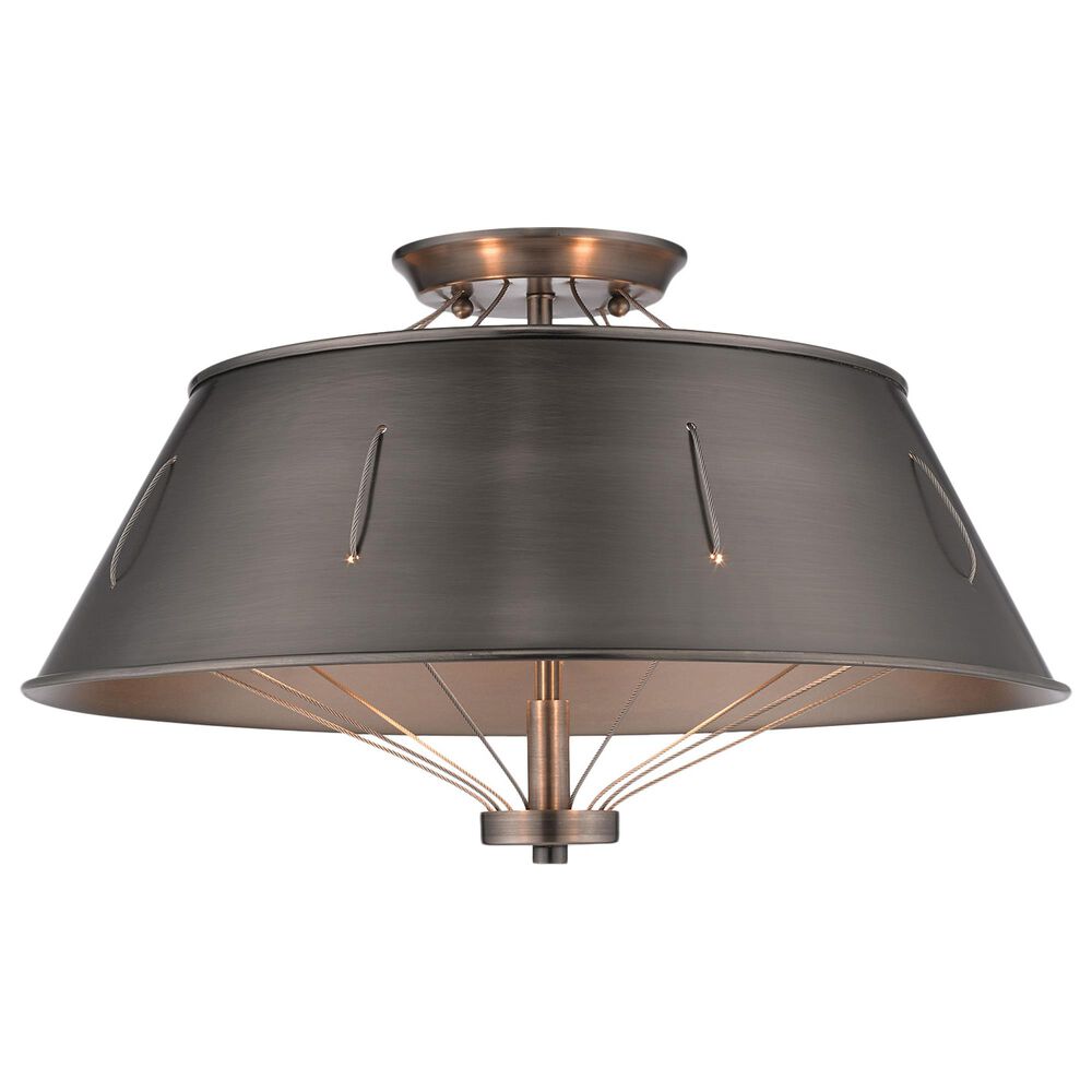 Golden Lighting Whitaker Semi-Flush in Aged, , large