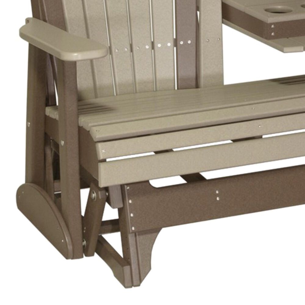 Amish Orchard 5' Adirondack Glider in Weatherwood and Chestnut NFM