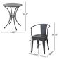 Hearth and Haven Lourdes 3-Piece Iron Bistro Set in Black, , large