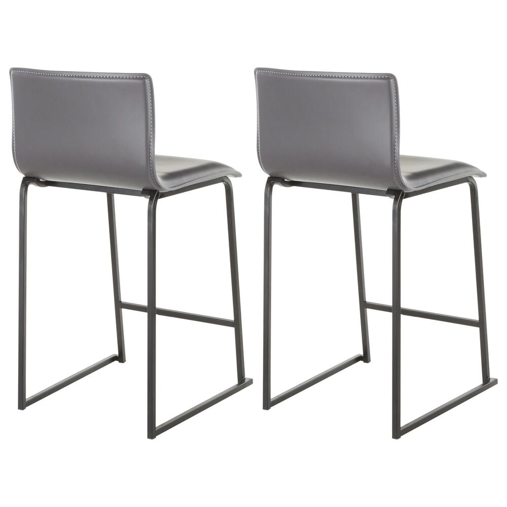 Lumisource Mara Counter Stool with Grey Cushion in Black &#40;Set of 2&#41;, , large