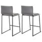 Lumisource Mara Counter Stool with Grey Cushion in Black (Set of 2), , large