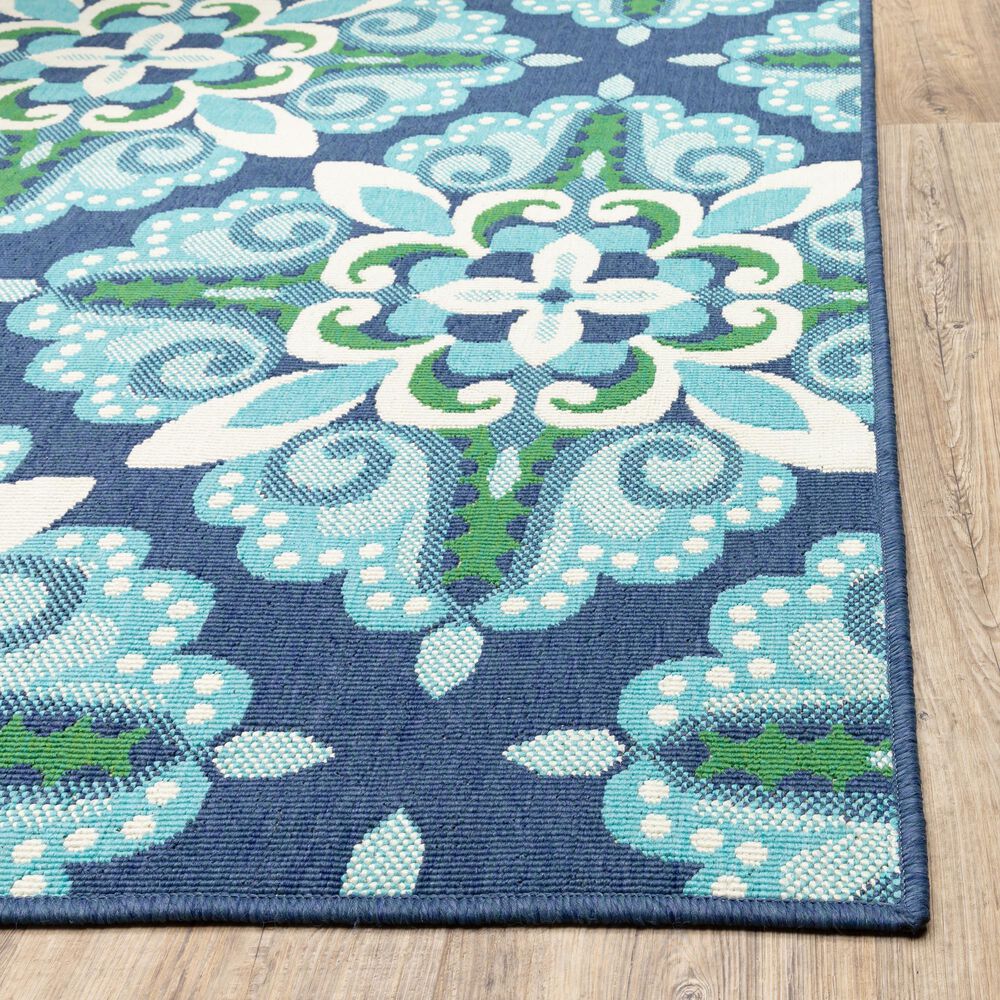 Oriental Weavers Meridian 2206B 2&#39;3&quot; x 7&#39;6&quot; Blue Runner, , large