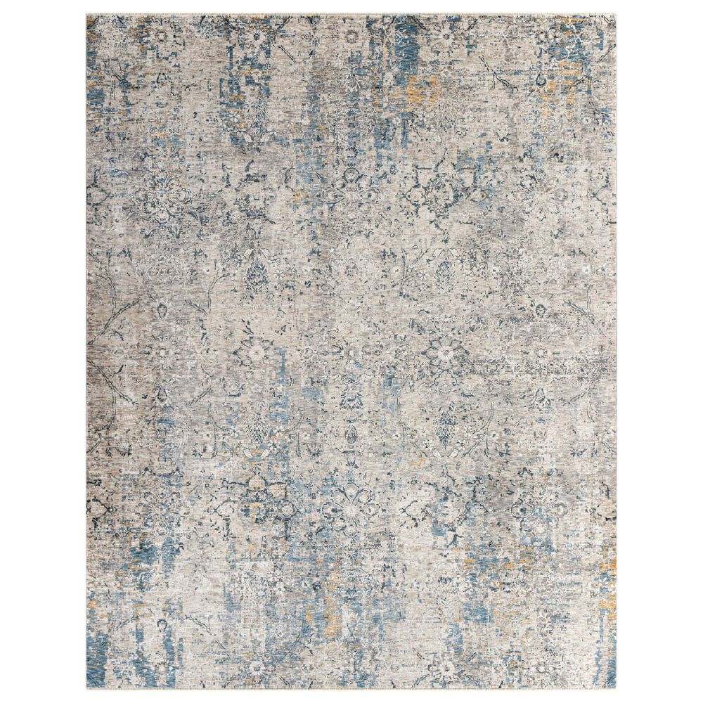 Surya Cardiff CDF-2300 Light Gray, Charcoal, Light Beige, Tan and Dark Blue 10" x 13"11" Area Rug, , large