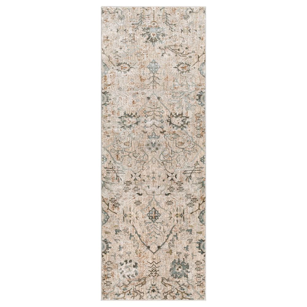 Surya Brunswick 2"7" x 10" Ivory, Gray and Green Runner, , large