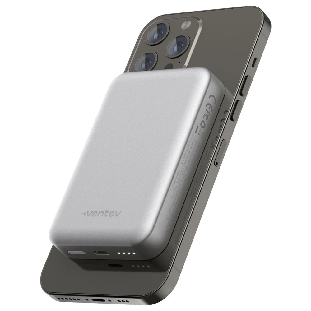 Ventev Portable Magnetic Battery 5,000 Mah - Gray, , large