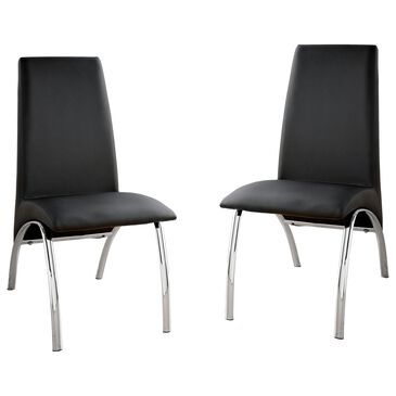 Furniture of America Warner Dining Chair in Black (Set of 2), , large