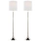 LumiSource Marla Floor Lamp in Polished Nickel and Clear (Set of 2), , large