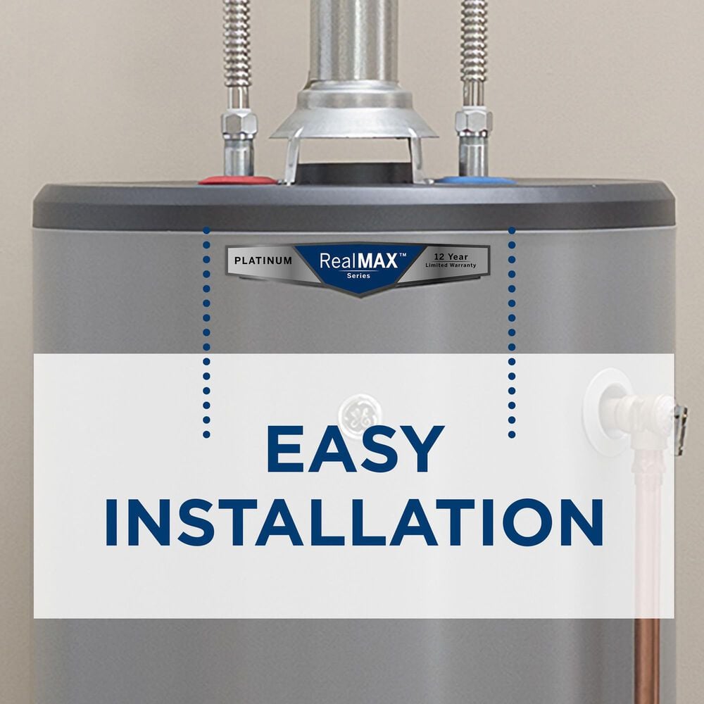 GE Appliances RealMAX Premium 40-Gallon Tall Liquid Propane Atmospheric Water Heater in Gray, , large