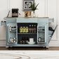 HOMLUX 47" Fluted Kitchen Island with Trash Can Storage Cabinet in Grey, Blue and Natural, , large