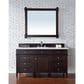 James Martin Vanities Brittany 60" Single Bathroom Vanity in Burnished Mahogany with 3 cm White Zeus Quartz Top and Rectangular Sink, , large