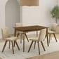Armen Living Gina Side Chair with Sand Upholstery in Warm Walnut (Set of 4), , large