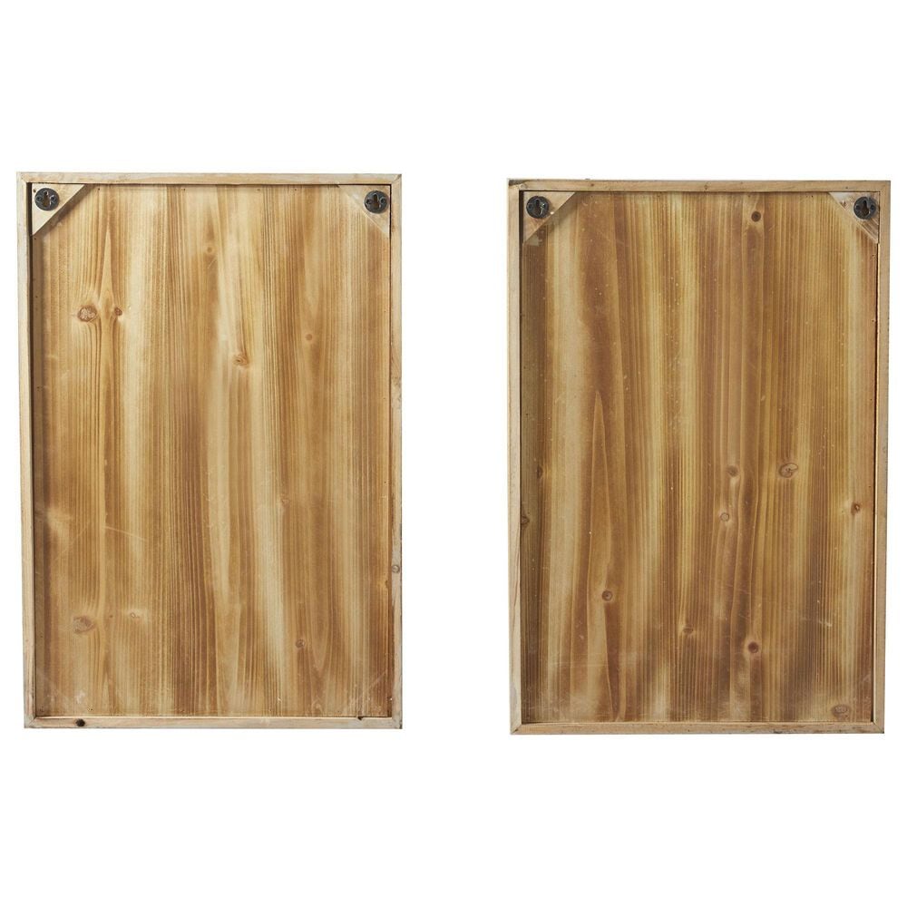 Maple and Jade 17&quot; x 25&quot; Leaf Tropical Home Wall Decor with Frame in Brown, Green and White &#40;Set of 2&#41;, , large