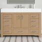 37B Alanya 48" Single Bathroom Vanity in Warm Oak with White Composite Stone Top, , large