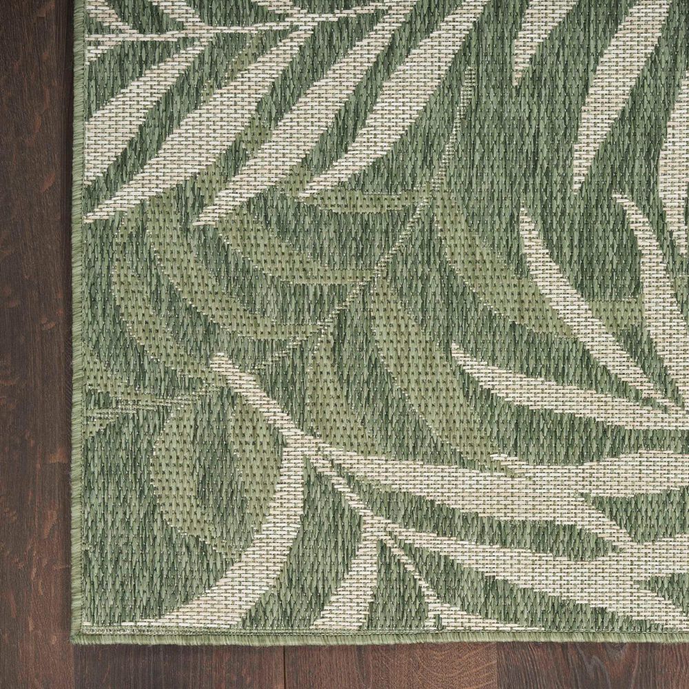 Nourison Garden Oasis GOA01 Green and Ivory 5&#39; x 7&#39; Indoor/Outdoor Area Rug, , large