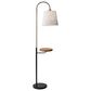 Adesso Jeffrey Shelf Floor Lamp in Black and Antique Brass, , large