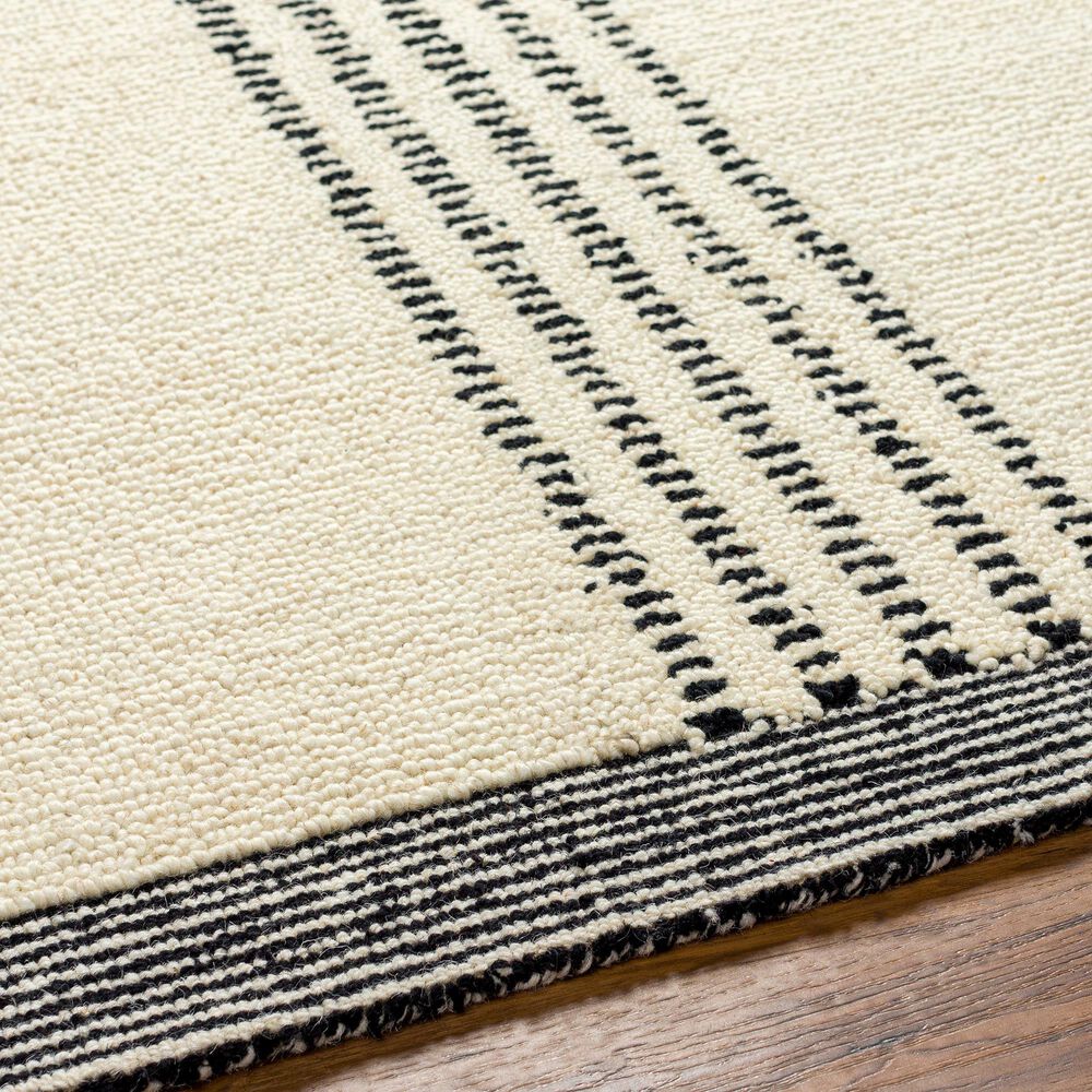 Surya Brook Solid 8&#39; x 10&#39; Black and Butter Area Rug, , large