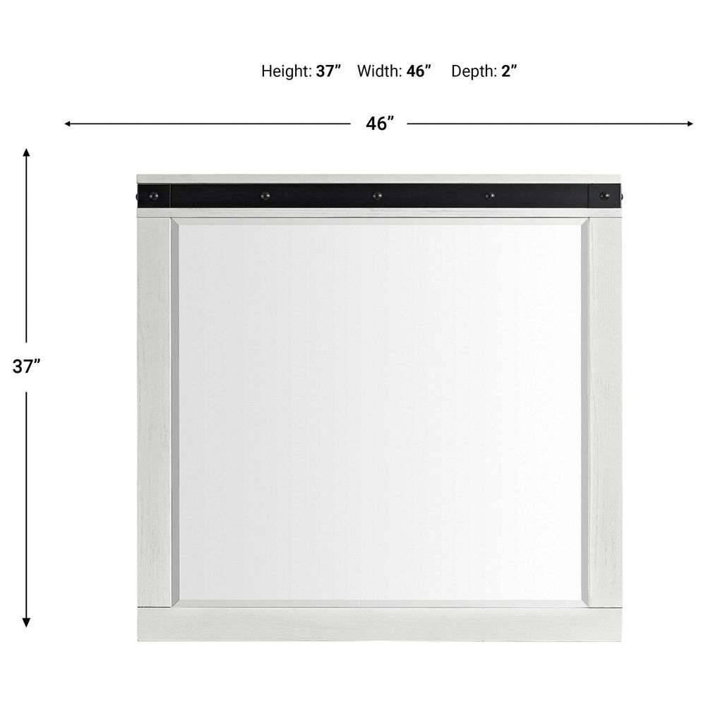 Mayberry Hill Wade Youth Dresser Mirror in White and Black, , large