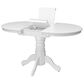 CorLiving Dillon Pedestal Dining Table with Leaf in White - Table Only, , large