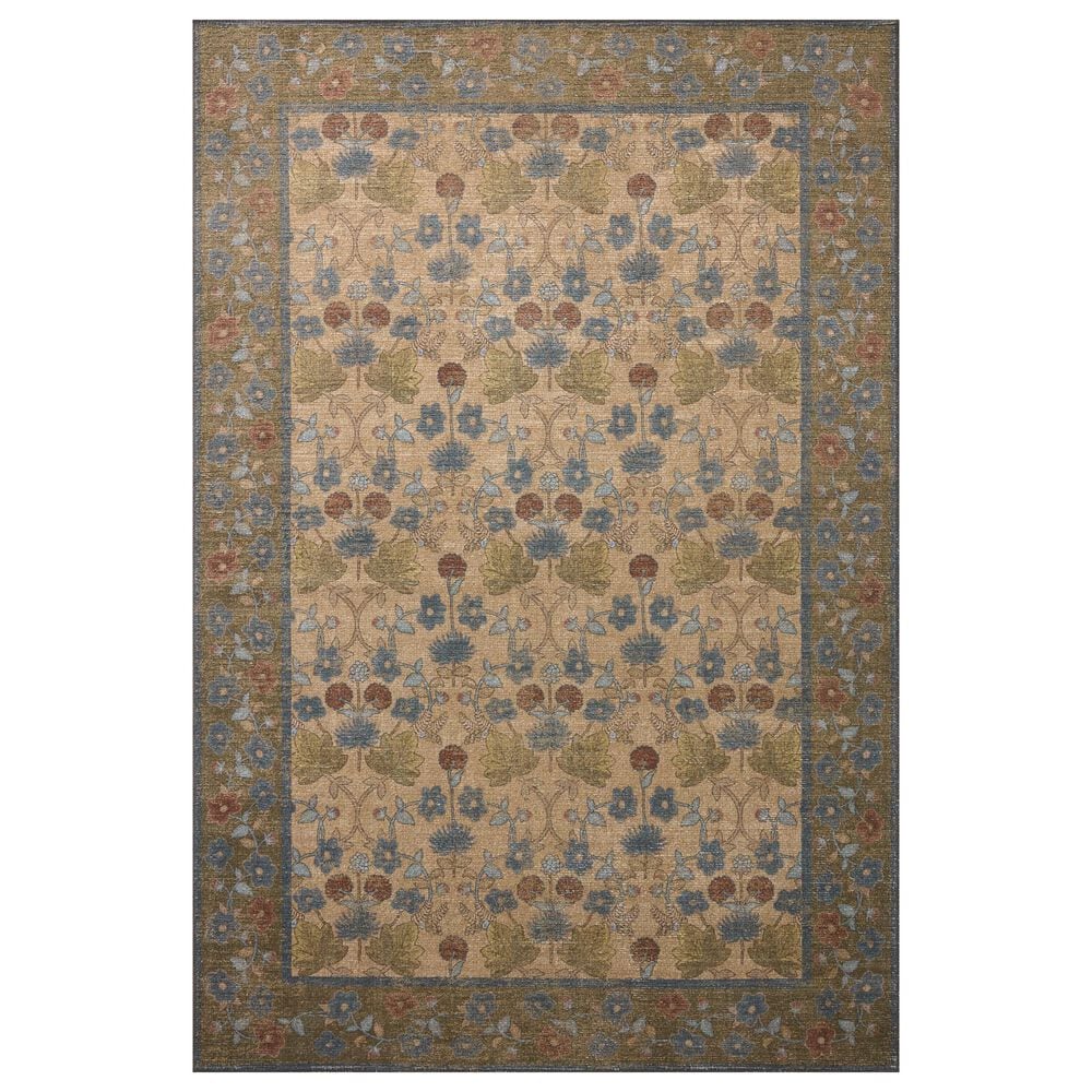 Rifle Paper Co. x Loloi Edinburgh Tan and Olive 10" x 14" Area Rug, , large