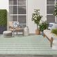 Nourison Positano POS03 Blue, Green and Ivory 9" x 12" Indoor/Outdoor Area Rug, , large