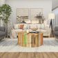 Maple and Jade Handmade Pinwheel Drum Coffee Table in Light Brown, , large