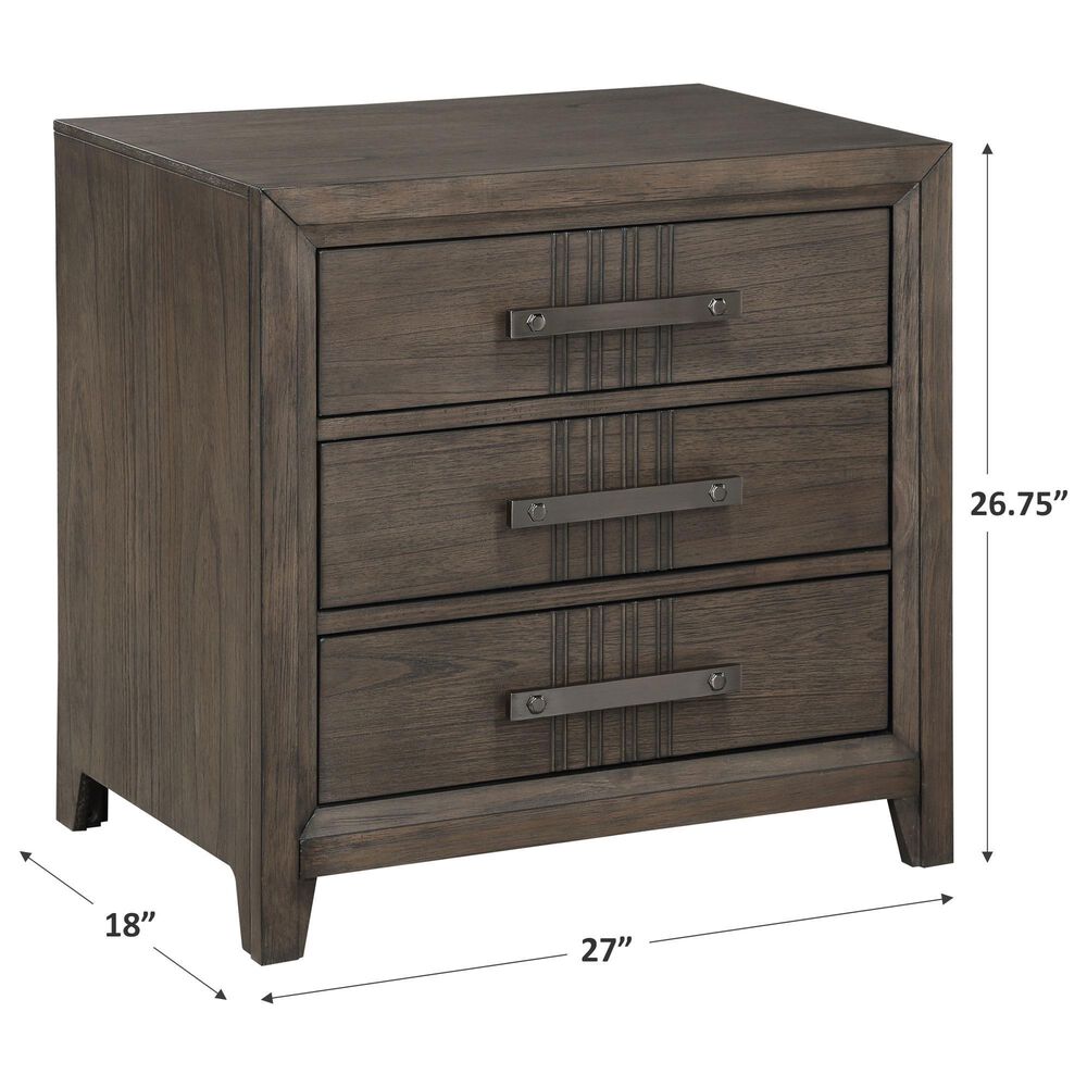 New Heritage Design Landon 3-Drawer Nightstand in Walnut, , large