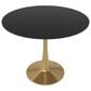 Leisuremod Leisuremod Bristol 31 round dining table Gold Base With Black Top, , large