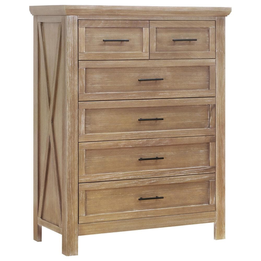 DaVinci Emory Farmhouse 6-Drawer Chest in Driftwood, , large