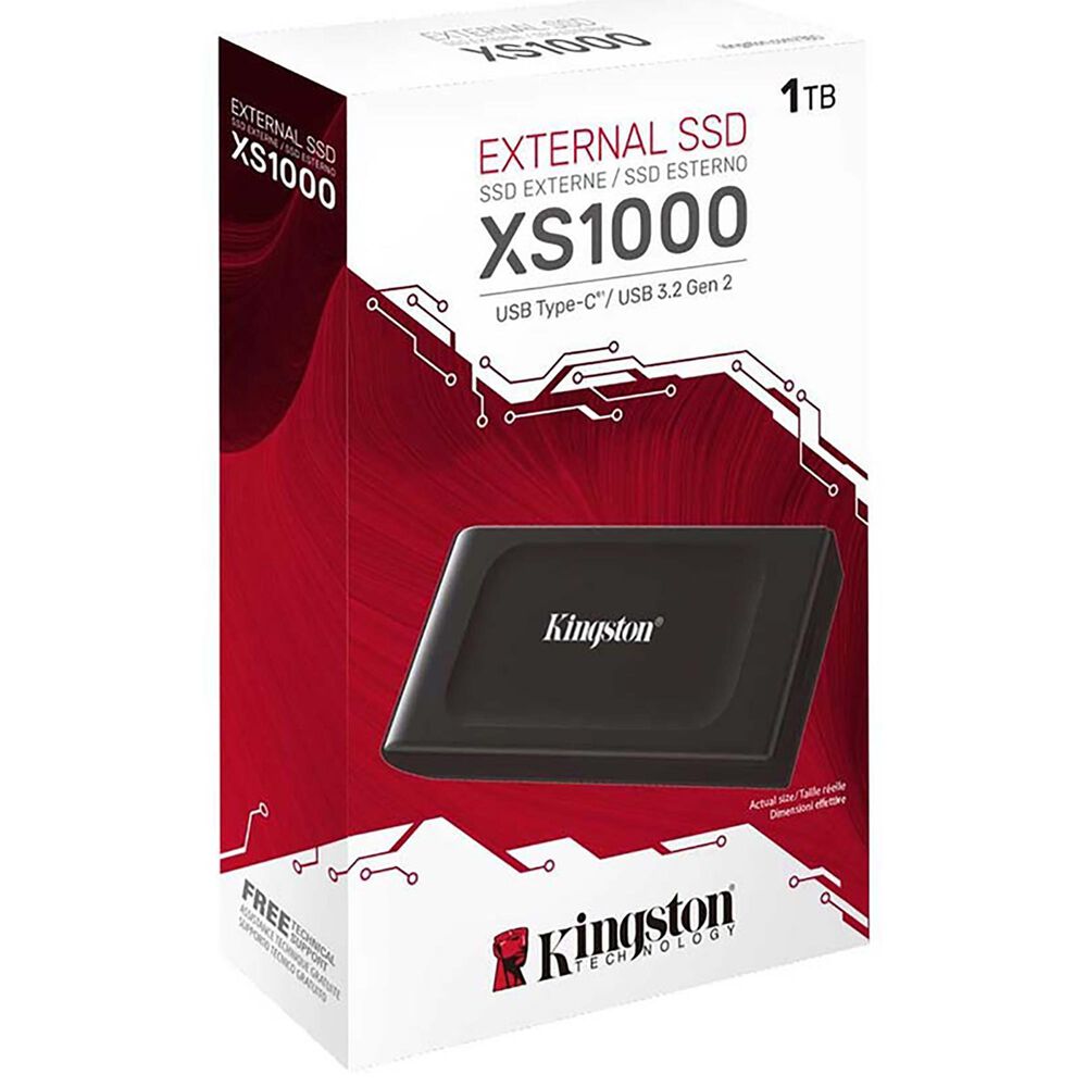 Kingston Technology XS1000 1TB USB 3.2 Gen 2 External SSD in Black, , large