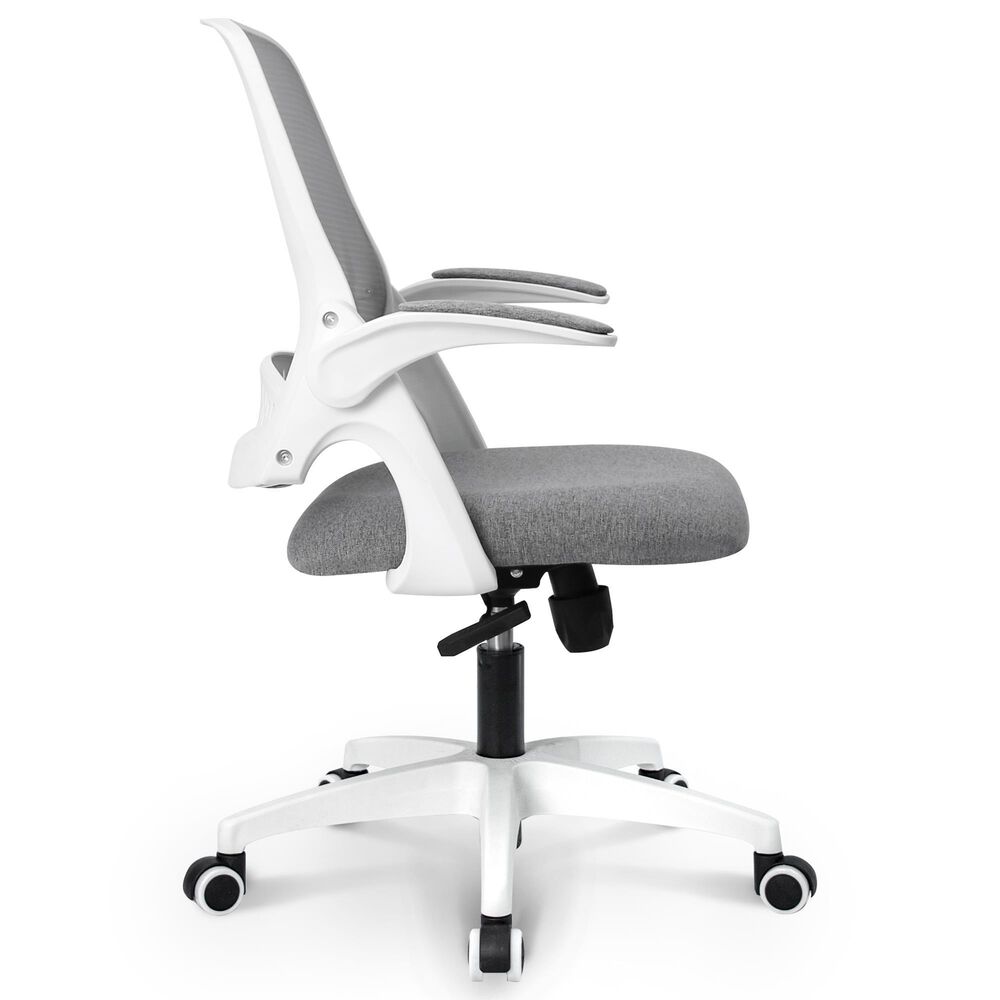 HOMLUX Swivel Ergonomic Office Chair with Flip Up Arms in Gray, , large