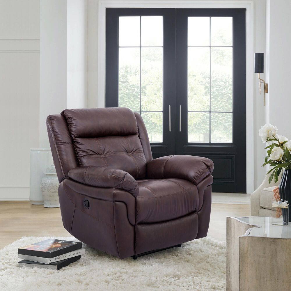Blue River Marcel Manual Recliner in Dark Brown, , large