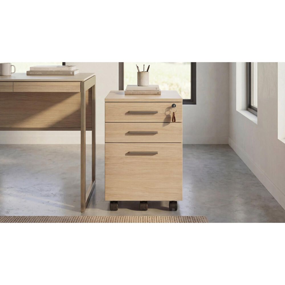 BDI Sequel Studio Mobile File Pedestal in Neo Oak and Bronze, , large