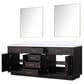 Lexora Home Abbey 80" Double Bathroom Vanity in White Oak with 2 cm White Quartz Top, Rectangular Sinks and 30" Mirrors, , large