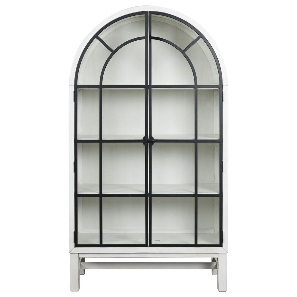 Ashley Greddinton Display Cabinet in Antiqued White and Black, , large