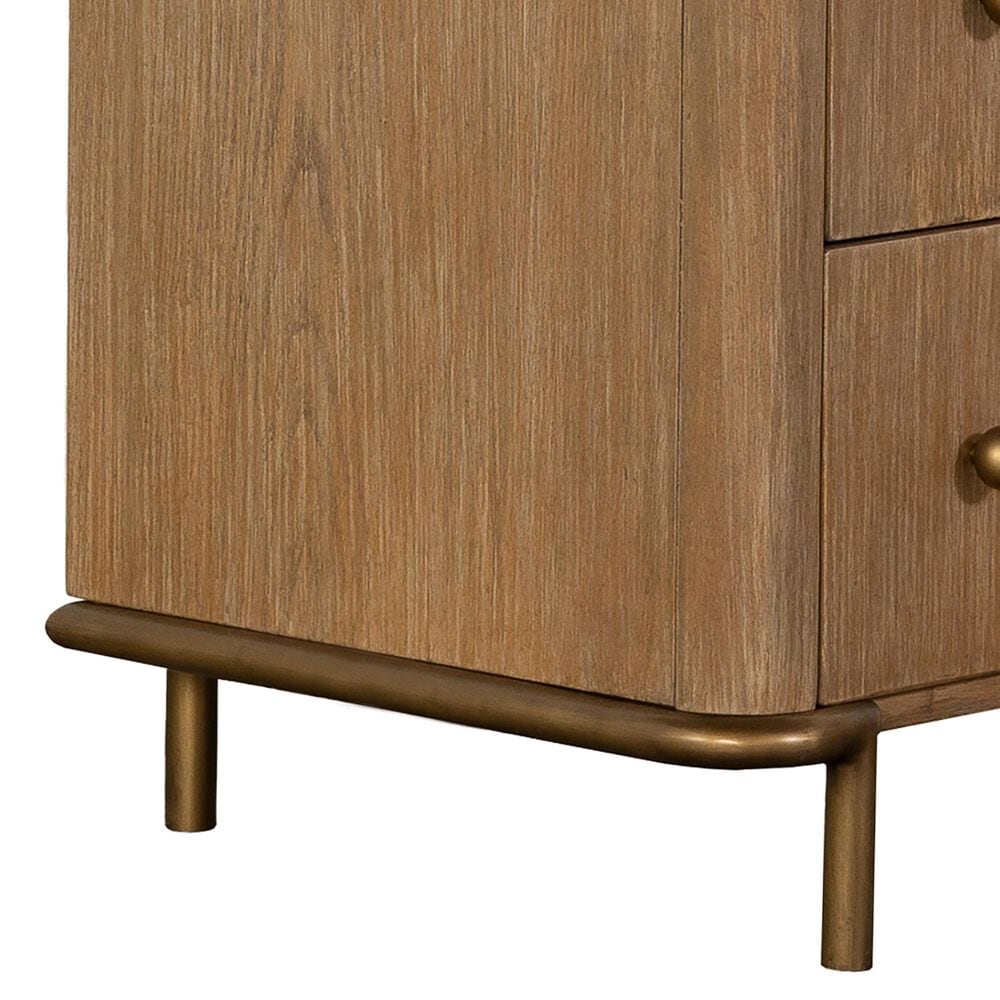 Pacific Landing Arini 3-Drawer Nightstand in Sand Wash and Aged Brass, , large
