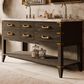 Lexora Home Norwalk 60" Double Bathroom Vanity in Black Oak with White Carrara Marble Top and Rectangular Sinks, , large