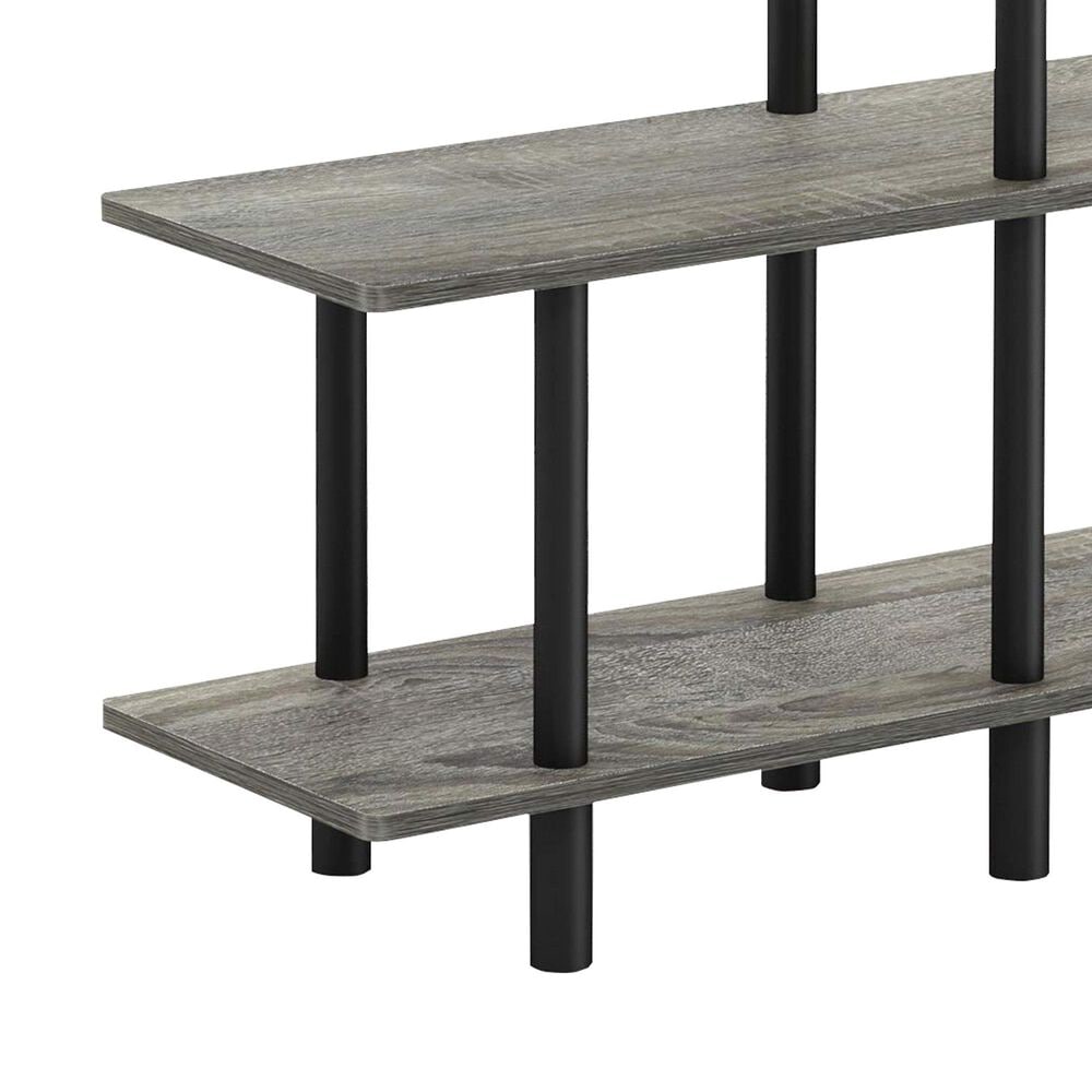 HOMLUX Turn-N-Tube 3-Tier Cube Ladder Display Rack in French Oak and Black, , large