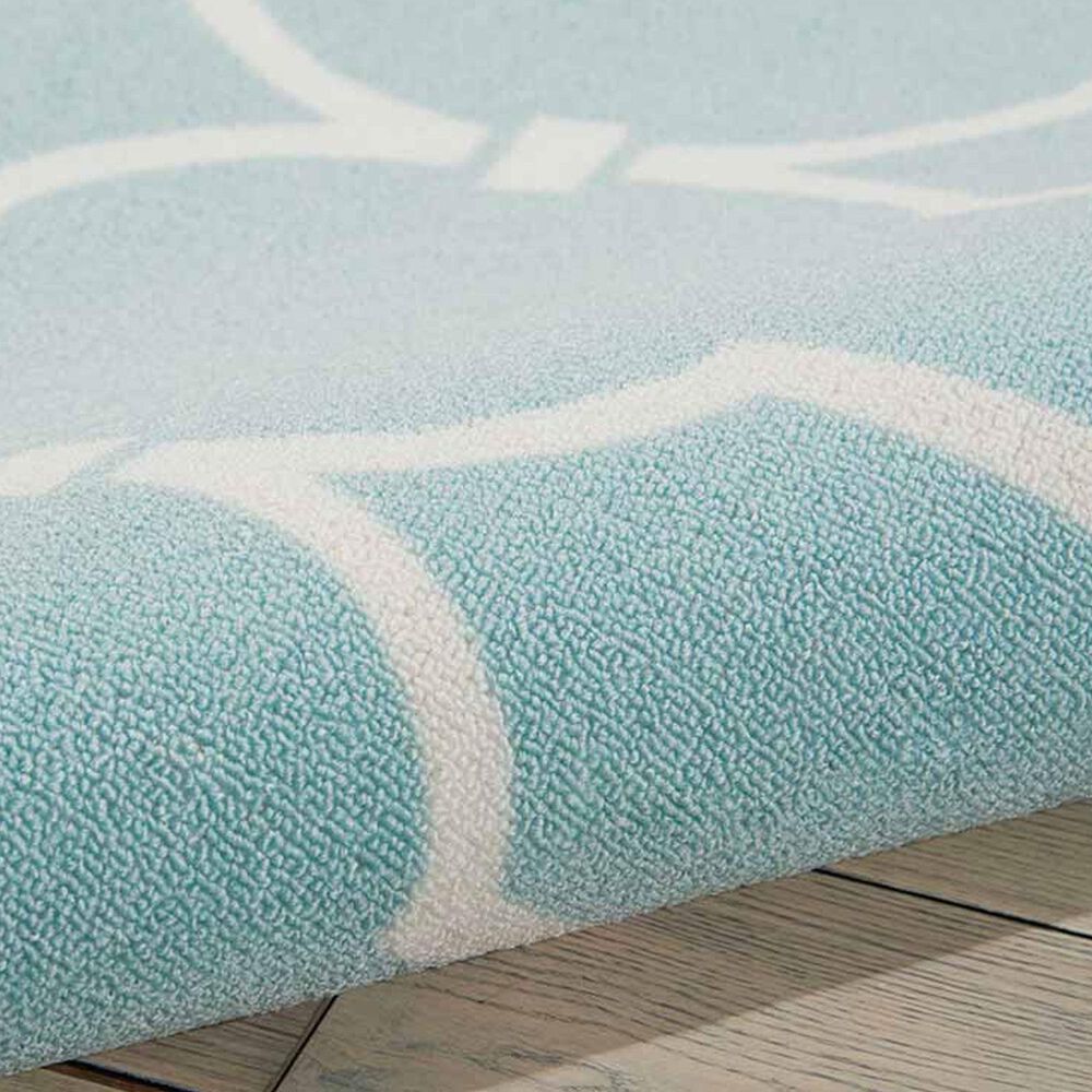 Nourison Home &amp; Garden RS087 10&#39; x 13&#39; Aqua Indoor/Outdoor Area Rug, , large