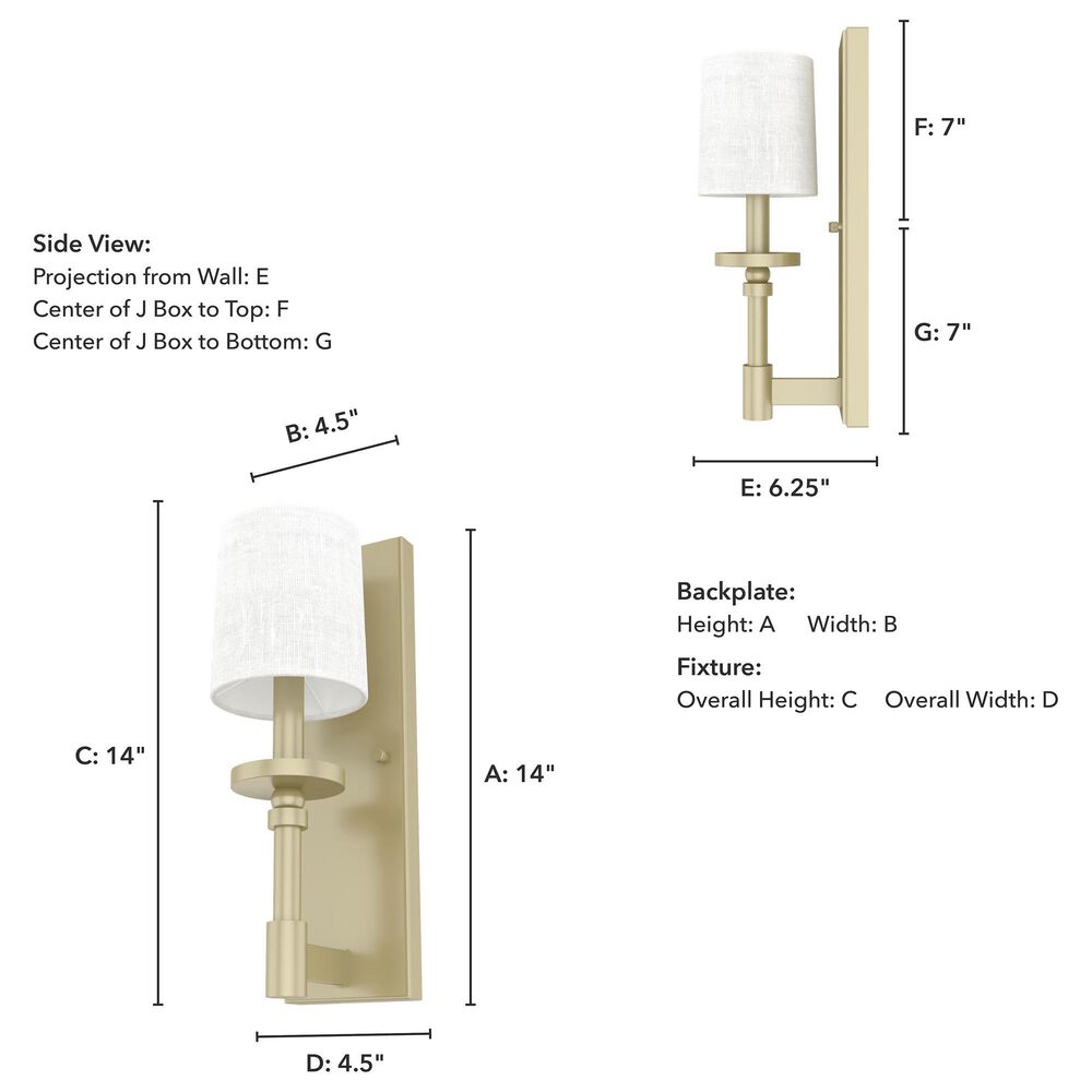 Hunter Briargrove 1-Light Wall Sconce in Painted Modern Brass, , large