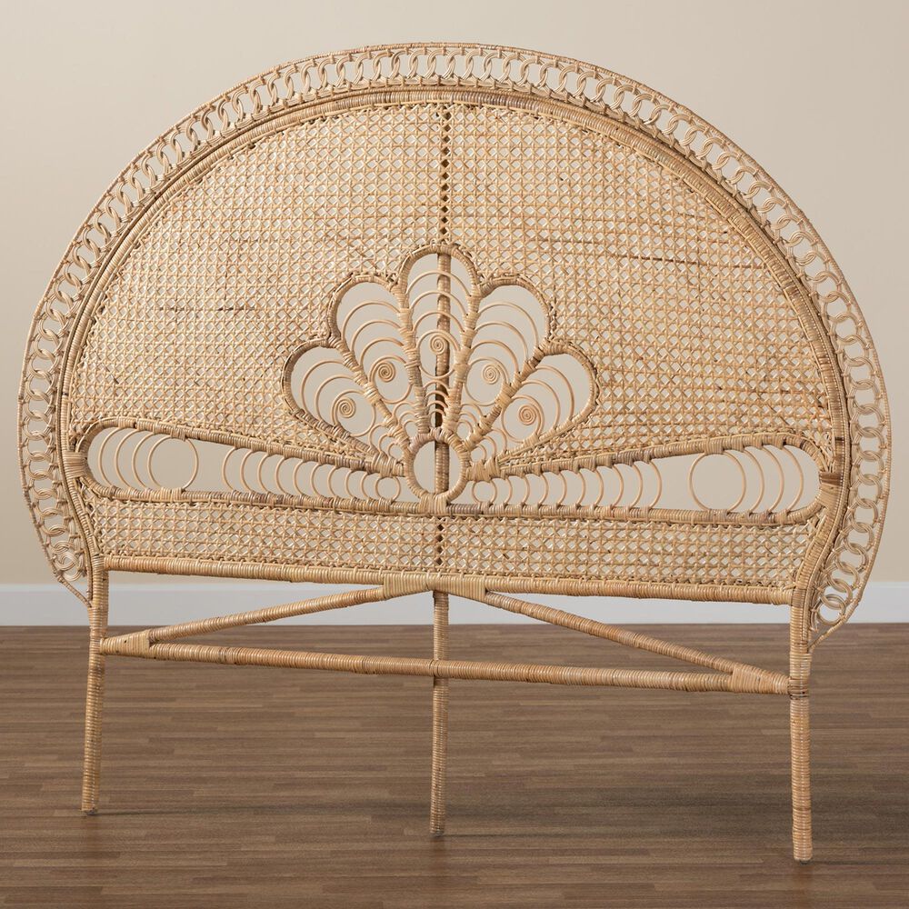 Baxton Studio Marlette Queen Standalone Headboard in Natural Brown, , large