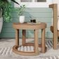 Hearth and Haven Round Patio Side Table in Brown, , large