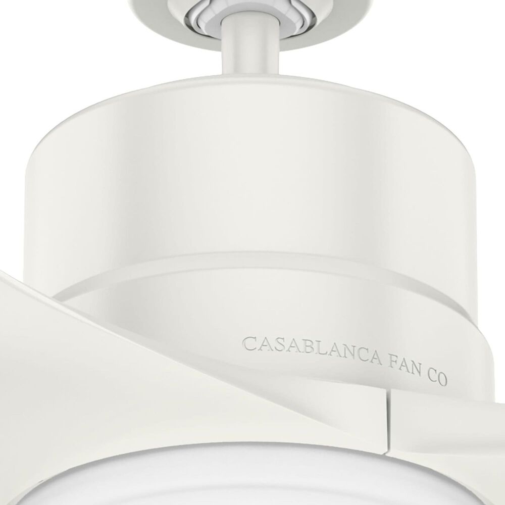 Hunter Piston 52&quot; Outdoor Ceiling Fan with LED Light in Fresh White, , large