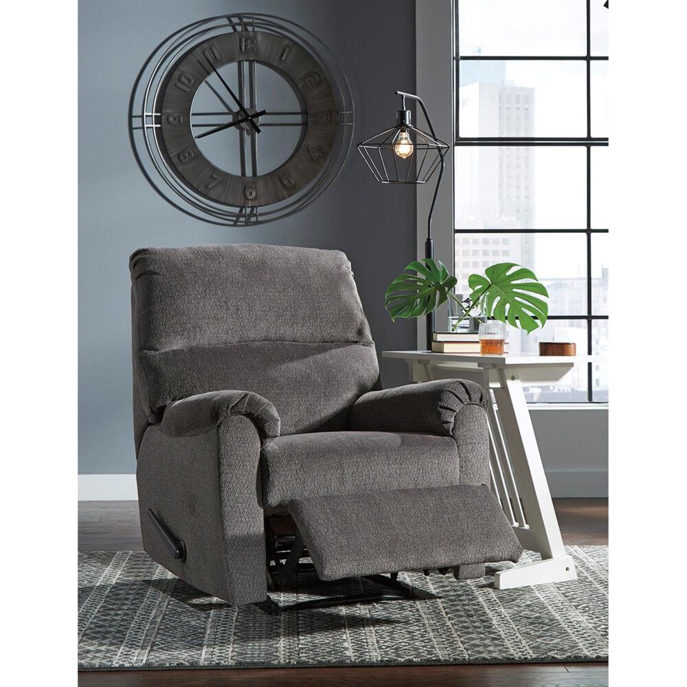 Ashley Nerviano Manual Zero Wall Recliner in Gray, , large