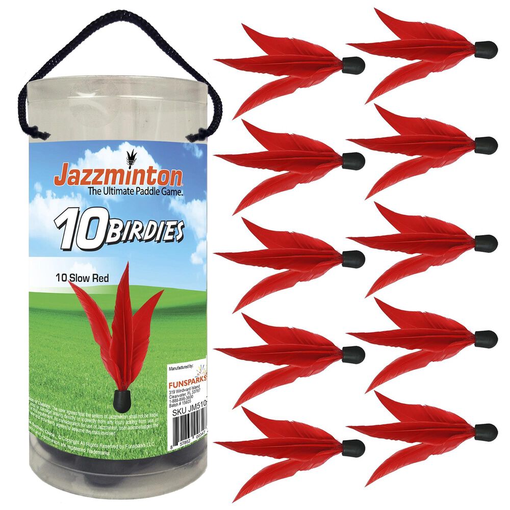Funsparks Jazzminton Slow Birdies 10-Pack in Red, , large