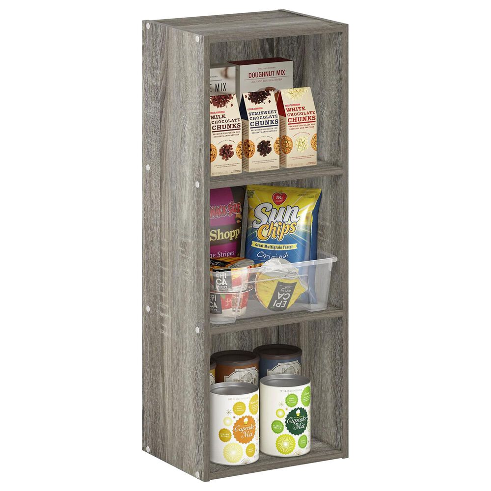 HOMLUX 3-Tier Open Shelf Bookcase in French Oak, , large