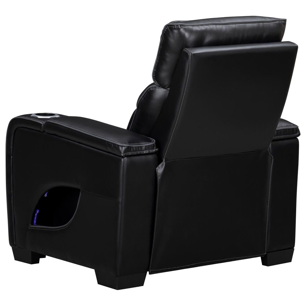 Titanic Furniture All Star Power Recliner with Power Headrest in Black, , large