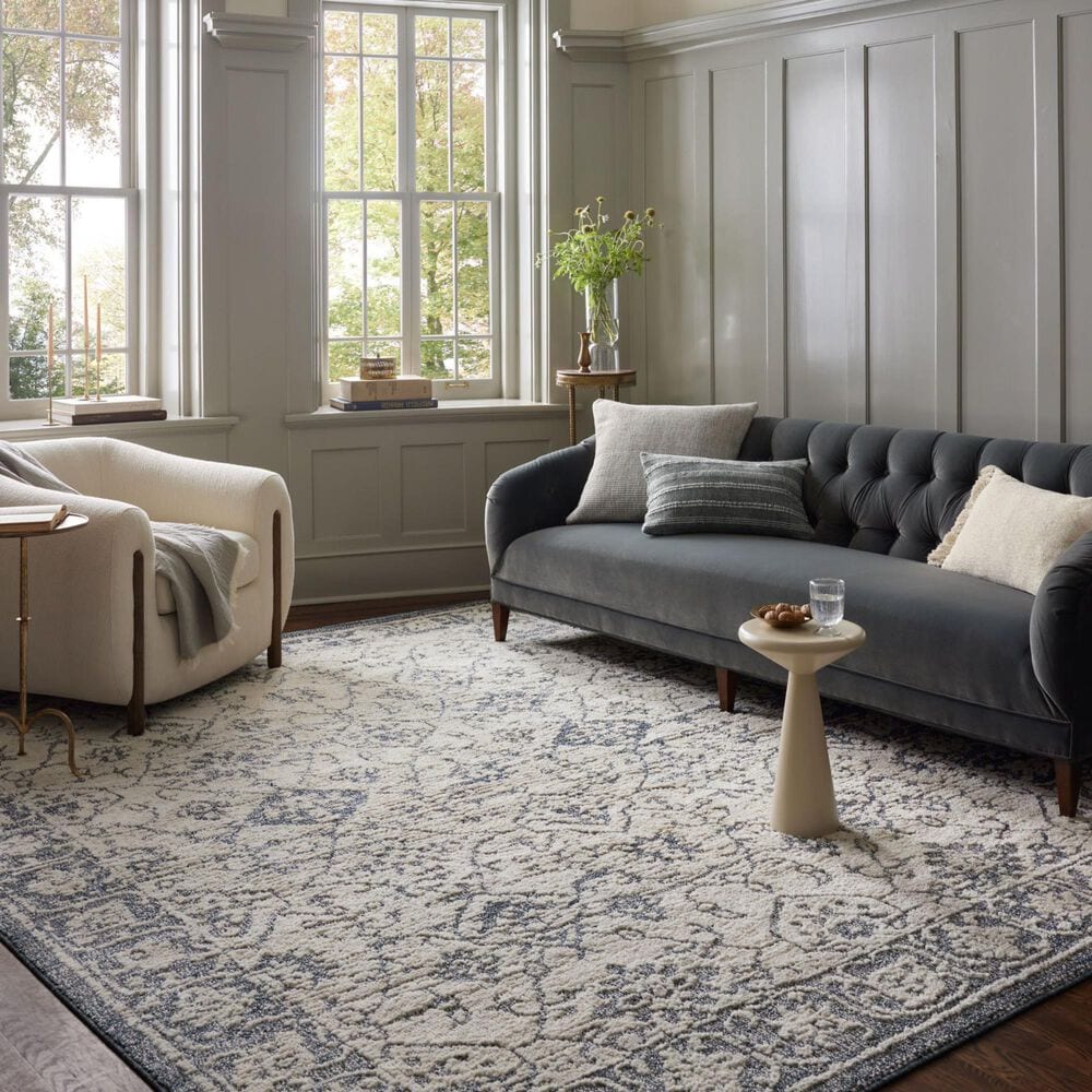 Magnolia Home Gigi Ivory and Blue 4&#39; x 6&#39; Area Rug, , large