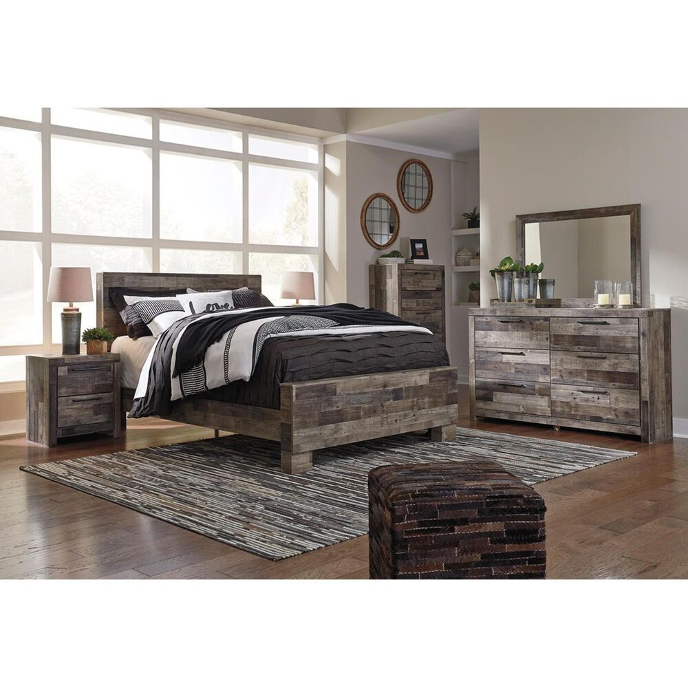 Ashley Derekson Queen Panel Bed in Two Tone Walnut and Gray, , large